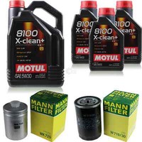Mann Inspektionspaket 8L Motul 8100 X-Clean+ 5W-30 FüR Audi A4 1.8 Vw Passat