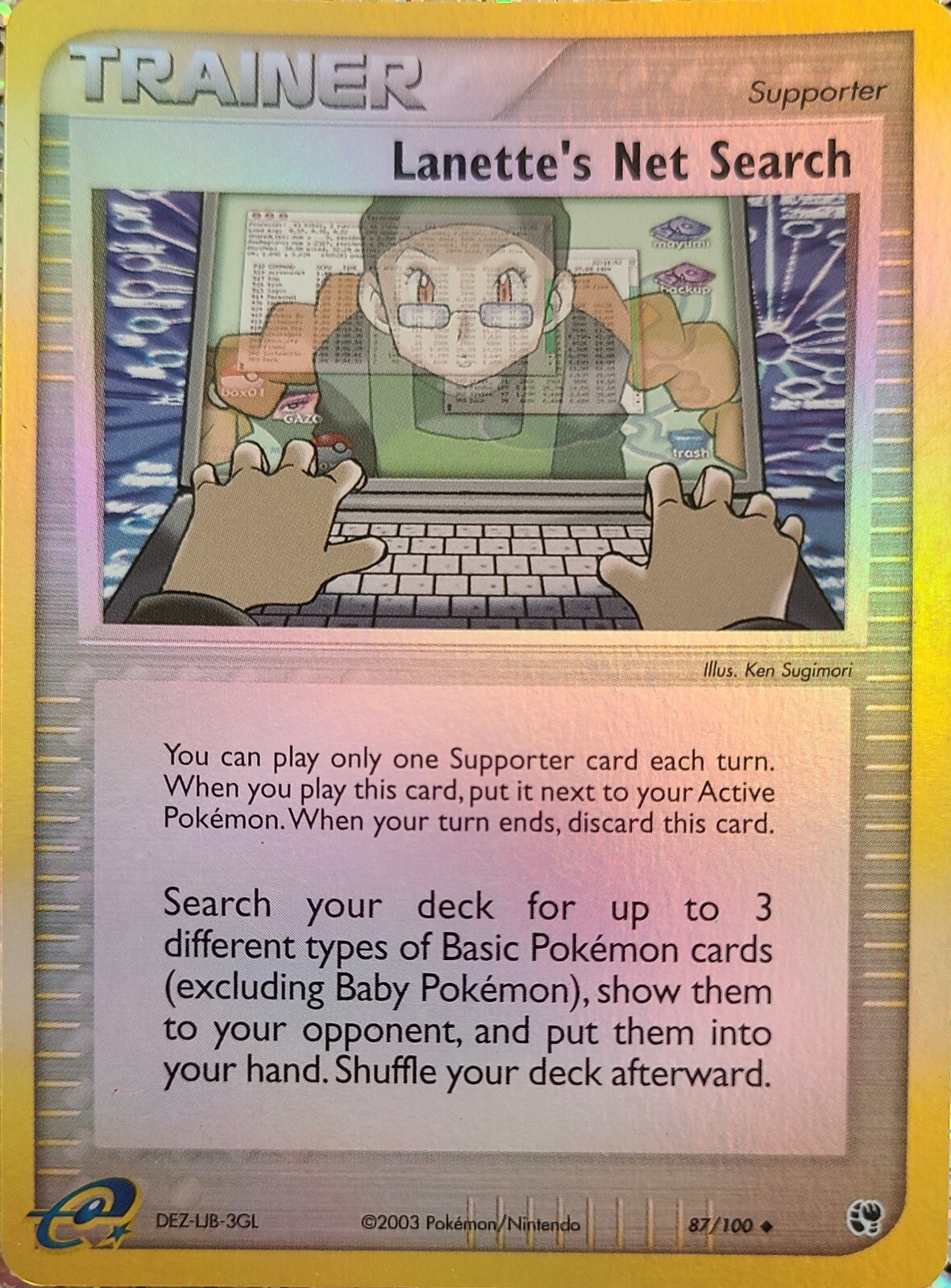 Lanette's Net Search 87/100 - Reverse Holo EX Sandstorm Pokemon Card NM