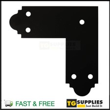 Black Ornamental Pergola Corner Bracket | Flat L Plate | L Shaped Angle Brace