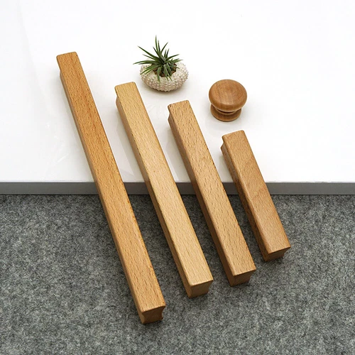 2Pcs Natural Wood Cabinet Knob Door Furniture Drawer Cupboard Pull Handle Knobs - Picture 9 of 18