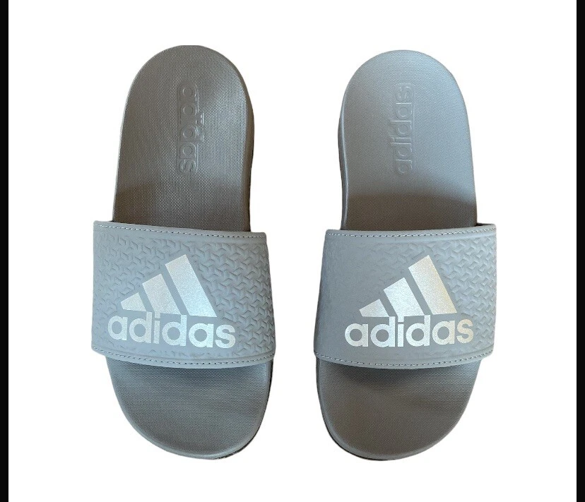 Kid s Adidas Adilette Comfort K Slide Sandal s Grey Size 1 F34748
