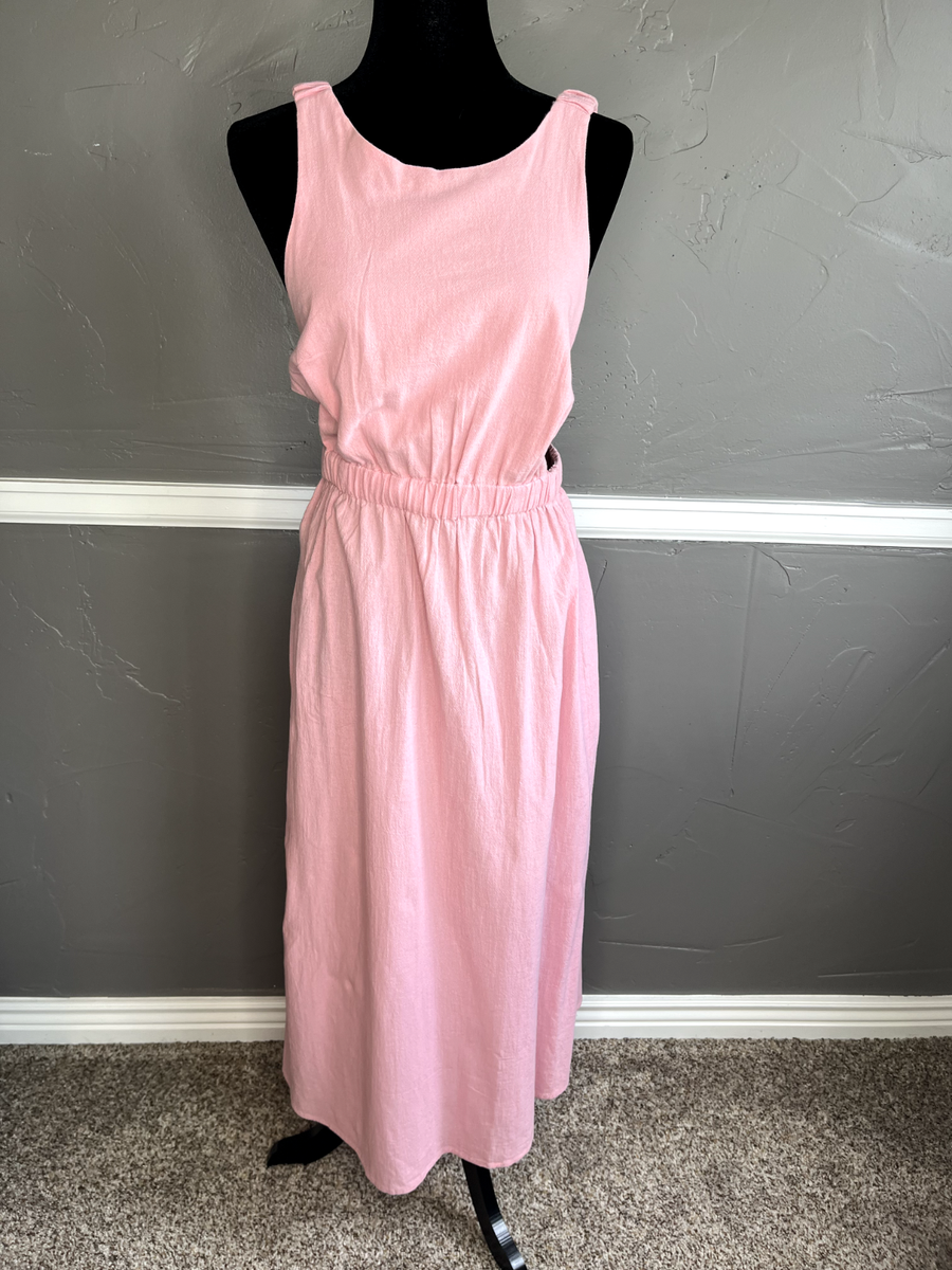 open lace back dress High Neck Pink Knit Jumper Dress | Neve