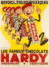 Famosa impresión en lienzo giclee publicidad comida bebida chocolate Bélgica resistente 15x20