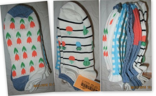 XHILARATION 6 Pair low cut socks choice of mixed prints women's Girls Size 4-10 - Picture 3 of 5