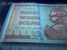 Zimbabwe 20 Trillion Dollar Banknote Money Currency Hyperinflation Bill