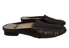 stuart weitzman brown patent 8 B mules square toe shoes