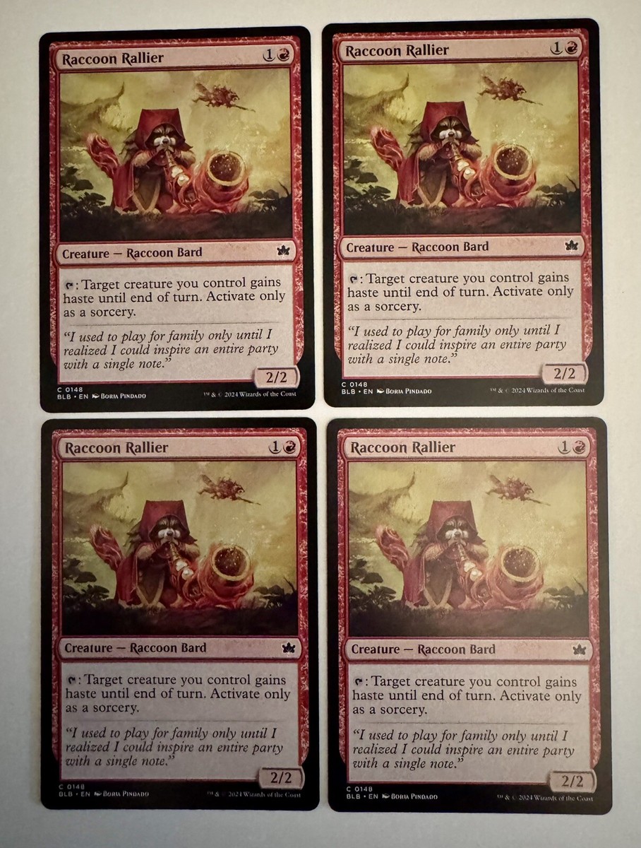 Raccoon Rallier (148) Bloomburrow x4 4x BLB MTG Playset Magic