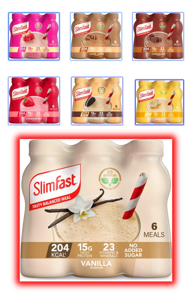 SlimFast Ready To Drink Shake Meal Replacement Shakes for Weight Loss 6 x 325 ml - Image 2 of 2