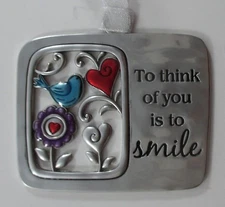W1 To think of you is to smile HEARTFELT WISHES ORNAMENT love ganz