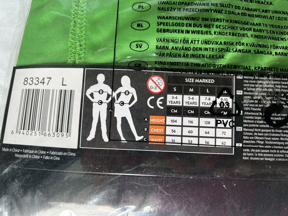 Disfraz de Ninja Verde para Niños Juegos con disfraces Conjunto de Juego para Niños Talla Grande (7-8) Foto 3 de 3