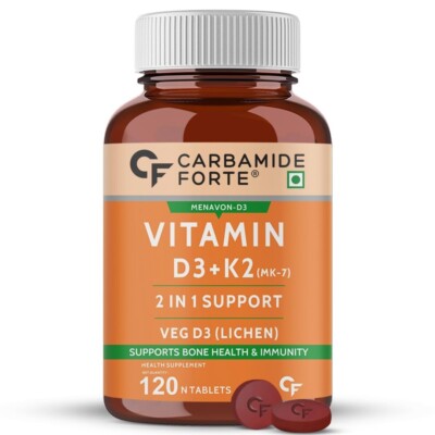 Carbamide Forte Vitamin D3 K2 | Vitamin D3 K2 Supplement for Bone & Heart Health