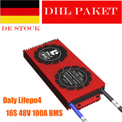 Daly Lifepo4 16S 48V 100A Intelligent Battery BMS Common Port with Balance Board