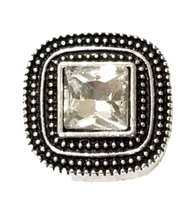 3D CLEAR RHINESTONE 18mm/20mm GINGER SNAP BUTTON FOR INTERCHANGEABLE JEWELRY 