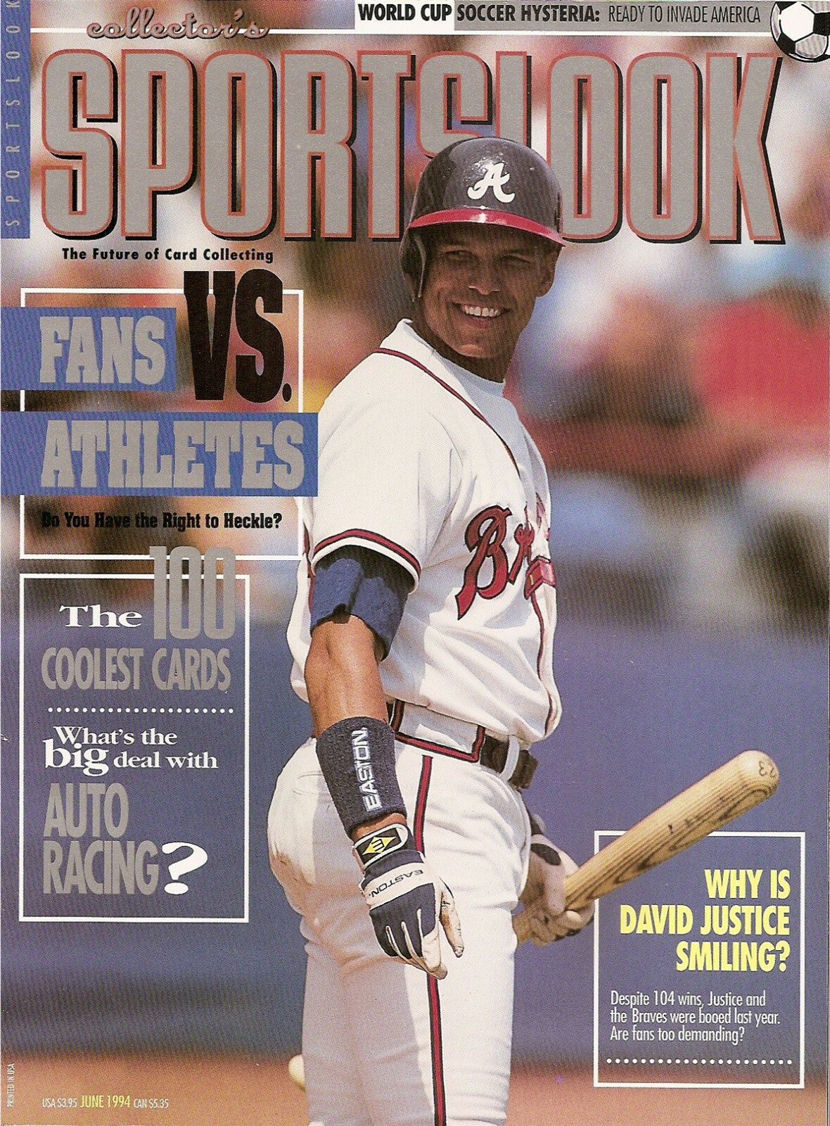 1994 6 Collectors Sports Look Magazine Dave Justice Atlanta Braves Cover Ebay
