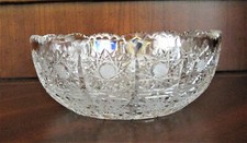 Bohemia Czech Crystal Bowl, 6" Wide, hand cut, Queen Lace