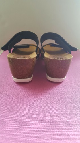 DNA ~ MIND ,BODY & SOLE footwear HASLEY TWO BAND CORK WEDGE- Black/COG 6.5-7 US - Picture 3 of 7
