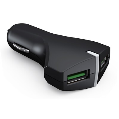 Car Charger 36W Fast 2-Port USB Power Adapter DC Socket Quick for Cell Phones