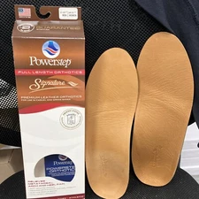 Powerstep Signature Leather Full Lngth Orthotics Insoles Men Size 12-13 1/2