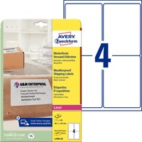 1-20X Avery Zweckform Wetterfeste Versand-Etiketten, 99,1 X 139 Mm
