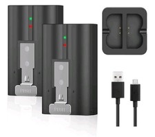2-Pack 6040mAh Replacement Battery with Charger Station for Ring-Doorbell Camera