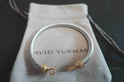 NEW.925 Silver and Gold DAVlDYurrmanTwisted cable bracelet