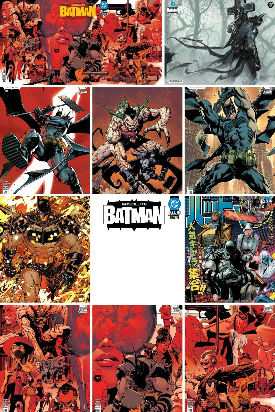 Absolute Batman #25 All 11 Covers Bundle 25% Off (A-J & L) PRESALE 10/ ...