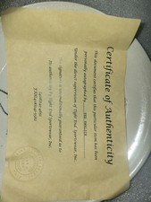 Raiders Ted Kwalick Auto Plate With Certifacte OF Authenticy