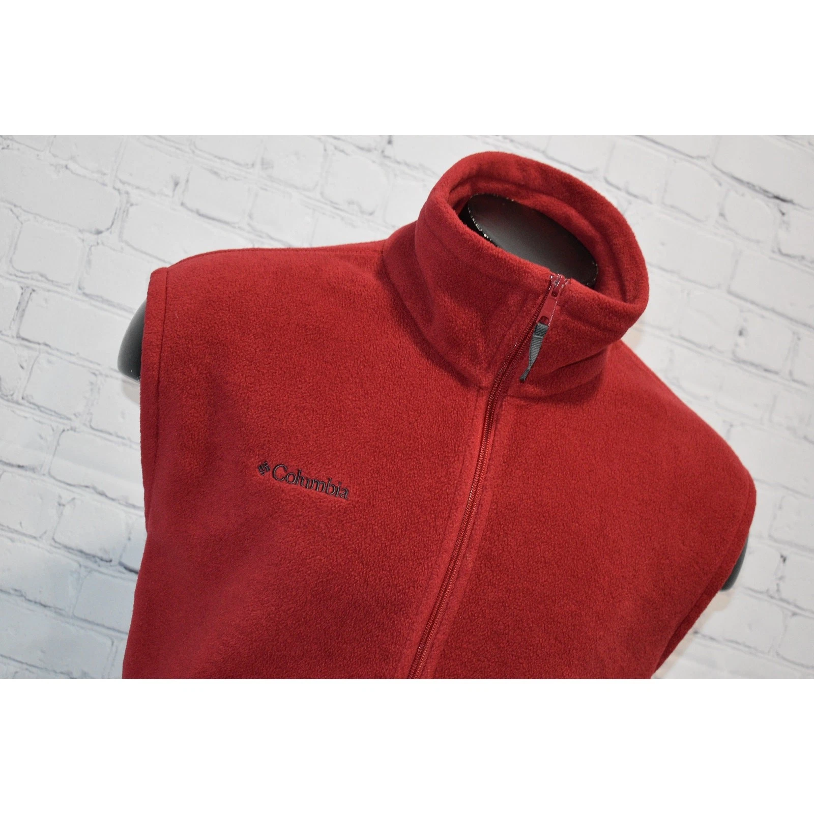 Columbia Fleece Jacket Vest Mens Size XL Camping Hiking Polyester Zip Pockets