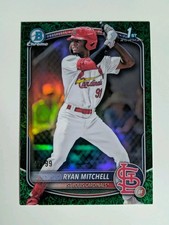 Ryan Mitchell 2025 Bowman Draft Chrome 1st Green Grass Refractor /99 Cardinals