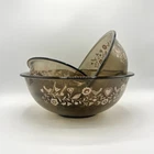 3 Vintage Pyrex Nesting Bowls Amber Festive Harvest 322, 325, 326 Cottage