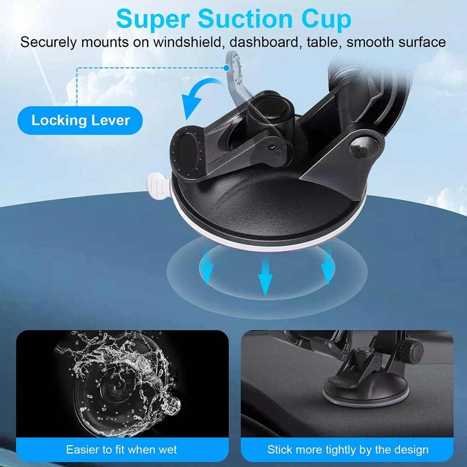 Soporte ajustable giratorio 360° para tablet de coche tablero de instrumentos montaje en parabrisas ventosa Foto 3 de 4