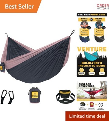 Camping Hammock Lightweight Ripstop Nylon 500lbs Capacity Travel Outdoors