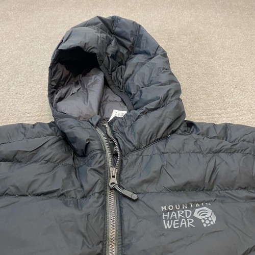Mountain Hardwear Jacket Mens Medium Black Hooded Down Puffer Lightweight Coat - Picture 2 of 11