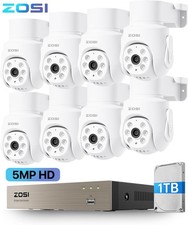 ZOSI 5MP H.265 8CH 1TB DVR Wired Security Camera System 8x 1080P Pan Tilt Camera