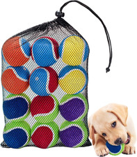 Squeaky Tennis Balls for Dogs - 12 Pack 2.5'' Durable Natural Rubber, Non-Toxic