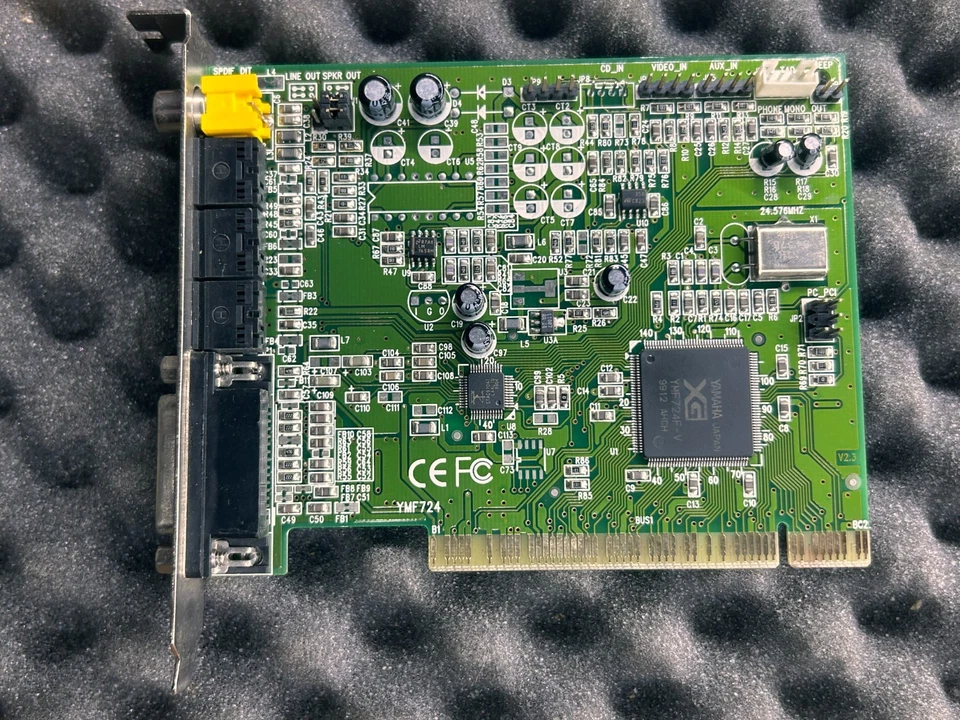 Yamaha YMF724F-V PCI Audio Card — True XG MIDI WaveTable (1998)