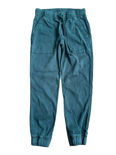 BELLA DAHL Green Jogger Pants Drawstring Waist Mid Rise Cuff Ankle Womens Size S