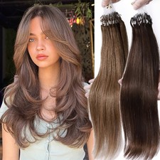 200g Thick Micro Loop Ring Bead Real 100 Remy Human Hair Extensions Full Head