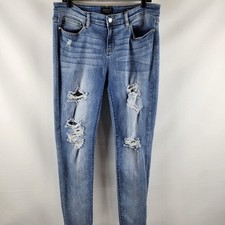 Judy Blue Skinny Fit Distressed Blue Jeans Womens Size 15/32 Style JB82125LT