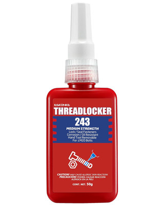 Thread Locker Blue 243, Removable Threadlocker Metal Glue for Nuts, 50 Ml
