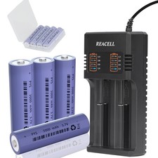 3.7 Volt Rechargeable Battery and Charger 3000mAh Rechargeable Battery 4 Pack