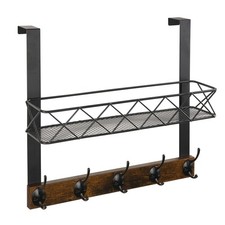 YINMIT Over The Door Hooks Organizer with Basket, Over The Door Towel Rack wi...