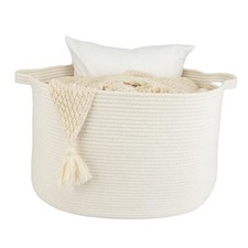 Large Cotton Rope Basket Blankets Basket Living Room 22"x14" Toy Basket white