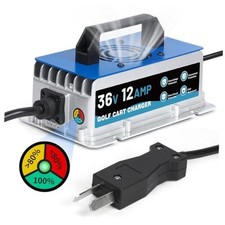 12 AMP 36 Volt Golf Cart Charger for EZGO, Club Car  Yamaha, IP67 Waterproof
