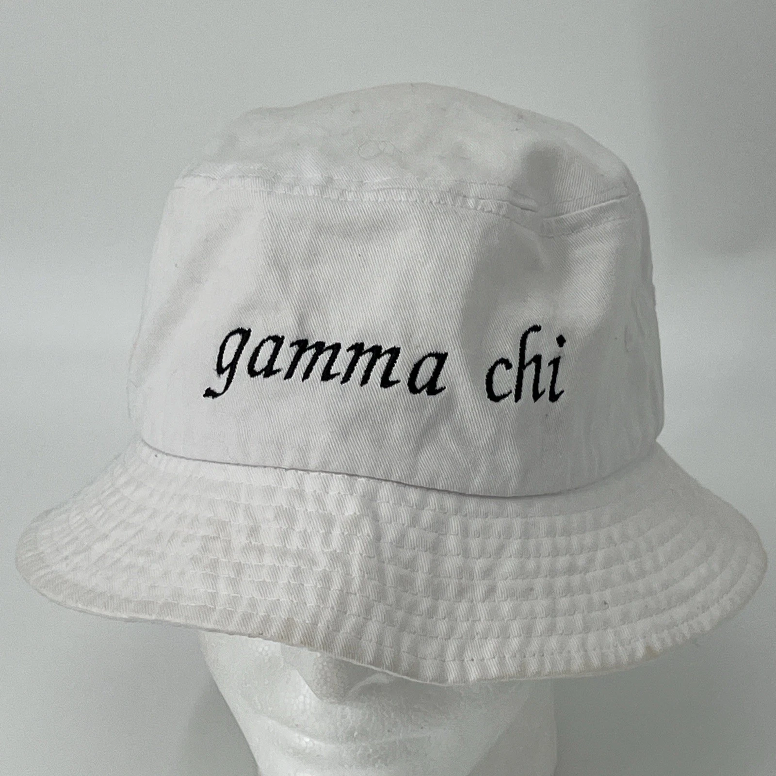 Gamma Chi Bucket Hat - White Outdoor Sun Cap VGUC