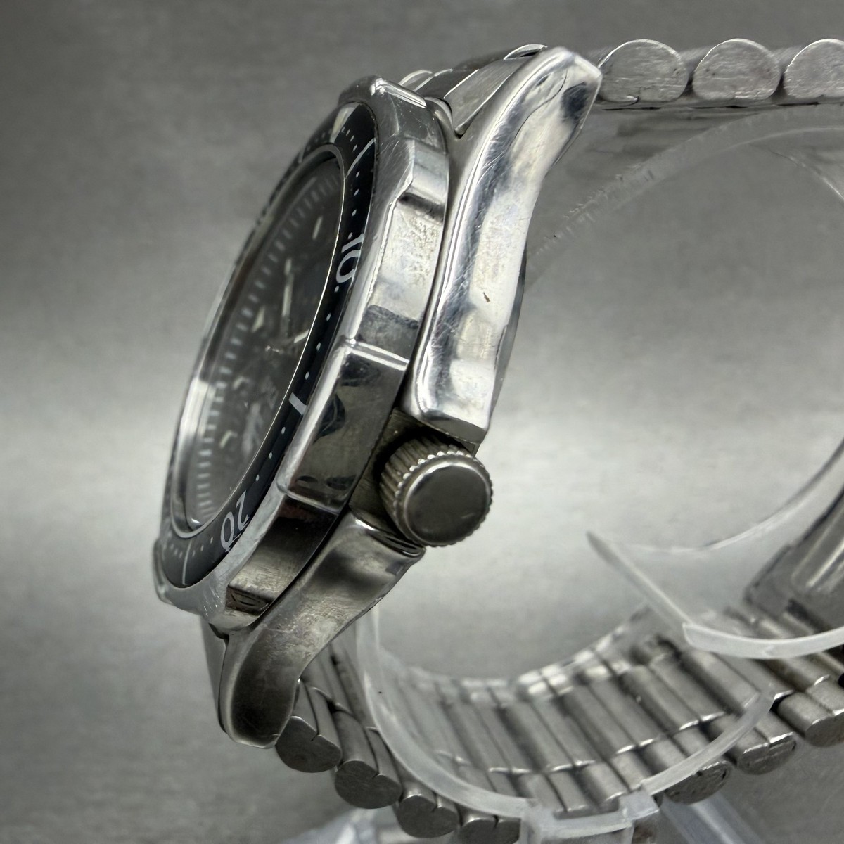 Orca Maruman Dive Watch Men 37mm Black Dial Steel Date Moonphase