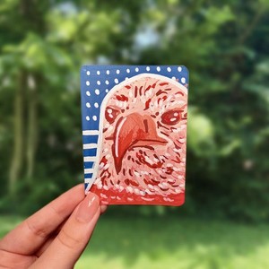 ACEO Original Painting America 250 Eagle Red USA Patriotic Art by ReverieBeasts