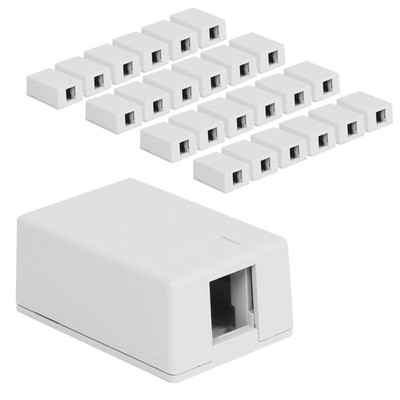 1-Port Surface Mount Box, White, Works with Wide and Slim Profile Keystone Ja...