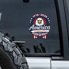 1776-2026 250 Years Of Freedom Anniversary Car Window Decal Sticker