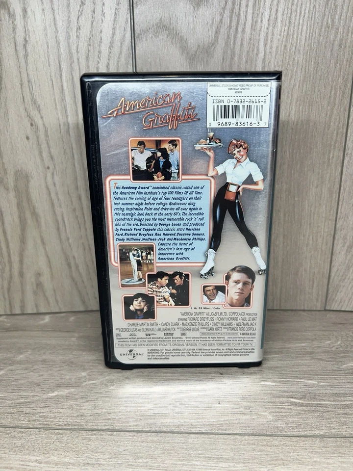 AMERICAN GRAFFITI VHS CLAM (WITH SHAPE CD BONUS) Used Very Good Condition VTG - Image 4 of 4